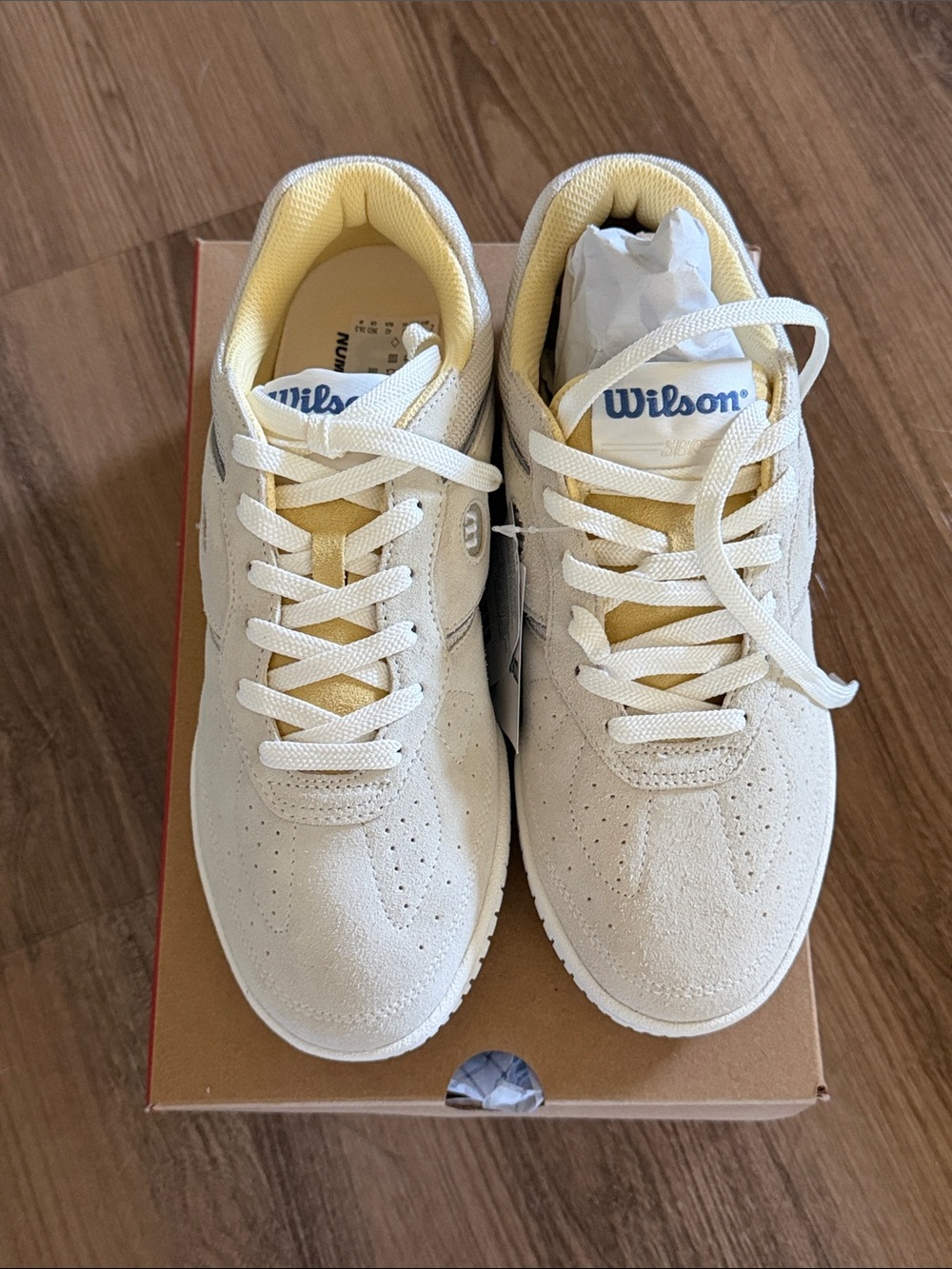 Wilson Unisex Cream and Yellow Low-Top SBR Sneakers